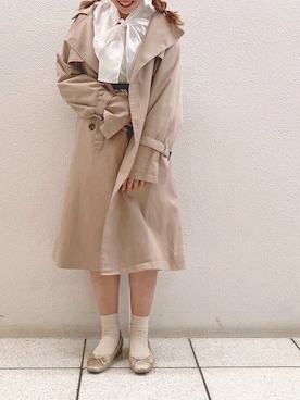 「アイテム（トレンチコート）」を使った、Asuka🧁さん（レディース・153cm）の夏コーディネート