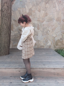 「アイテム（ジャンパースカート）」を使った、Asuka🧁さん（レディース・153cm）の秋コーディネート