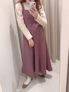 「アイテム（ジャンパースカート）」を使った、Asuka🧁さん（レディース・153cm）の冬コーディネート