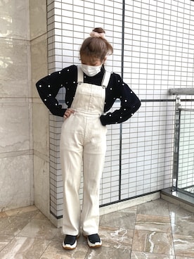 「アイテム（サロペット/オーバーオール）」を使った、Asuka🧁さん（レディース・153cm）の秋コーディネート