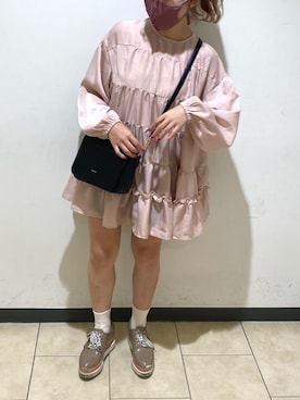 「アイテム（チュニック）」を使った、Asuka🧁さん（レディース・153cm）の秋コーディネート