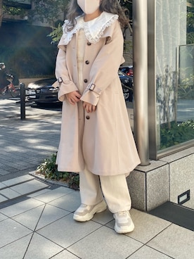 「アイテム（トレンチコート）」を使った、Asuka🧁さん（レディース・153cm）の冬コーディネート