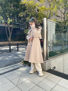 「アイテム（トレンチコート）」を使った、Asuka🧁さん（レディース・153cm）の冬コーディネート