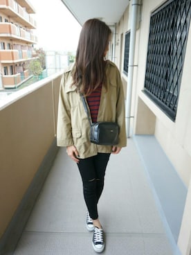 「URBAN RESEARCH（アーバンリサーチ）のアイテム（ミリタリージャケット）」を使った、Dさん（レディース・172cm）の秋コーディネート