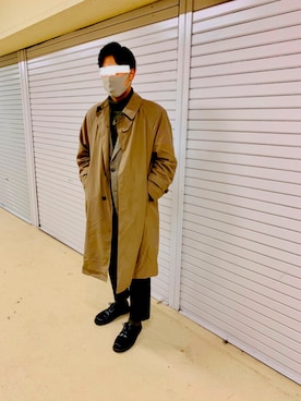 「2021年」｜「アイテム（スラックス）」を使った、masaさん（メンズ・182cm）の冬コーディネート