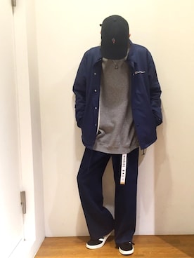 「Champion（チャンピオン）のアイテム（ナイロンジャケット）」を使った、Kazumaさん（メンズ・172cm）の秋コーディネート