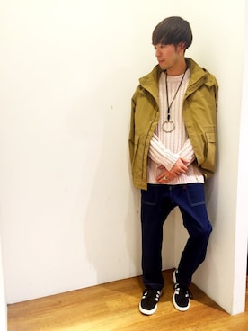 「SIERRA DESIGNS（シェラデザイン）のアイテム（モッズコート）」を使った、Kazumaさん（メンズ・172cm）の秋コーディネート