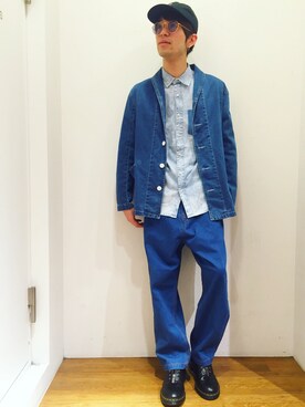 「SEVENDAYS=SUNDAY（セブンデイズサンデイ）のアイテム（デニムジャケット）」を使った、Kazumaさん（メンズ・172cm）の冬コーディネート