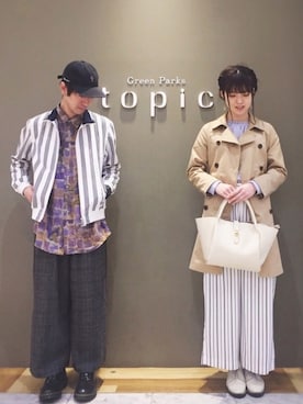 「アイテム（ピーコート）」を使った、Kazumaさん（レディース・168cm）の冬コーディネート