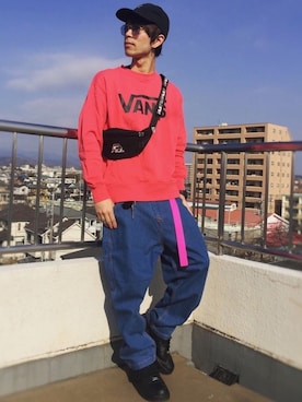 「FILA（フィラ）のアイテム（バッグ）」を使った、Kazumaさん（メンズ・172cm）の冬コーディネート