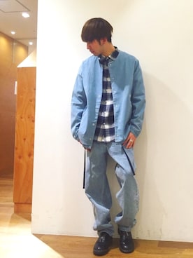 「SEVENDAYS=SUNDAY（セブンデイズサンデイ）のアイテム（デニムジャケット）」を使った、Kazumaさん（メンズ・172cm）の春コーディネート