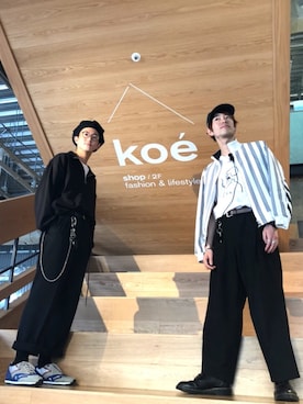 「koe×THOM BROWNE（コエトムブラウン）のアイテム」を使った、Kazumaさん（メンズ・172cm）の春コーディネート