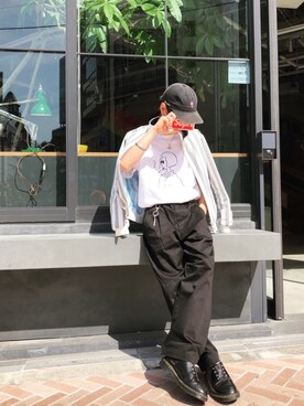 「koe×THOM BROWNE（コエトムブラウン）のアイテム」を使った、Kazumaさん（メンズ・172cm）の春コーディネート