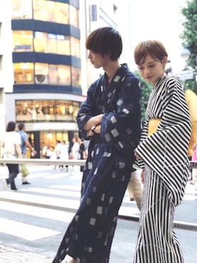 「SEVENDAYS=SUNDAY（セブンデイズサンデイ）のアイテム（浴衣）」を使った、Kazumaさん（レディース・150cm）の夏コーディネート
