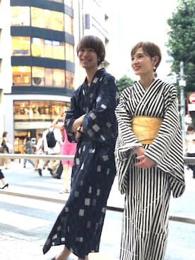 「SEVENDAYS=SUNDAY（セブンデイズサンデイ）のアイテム（浴衣）」を使った、Kazumaさん（レディース・150cm）の夏コーディネート