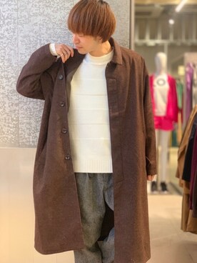 「koe（コエ）のアイテム（ダウンジャケット/コート）」を使った、Kazumaさん（メンズ・172cm）の秋コーディネート