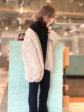 「ワッフル」｜「アイテム（ダウンジャケット/コート）」を使った、Kazumaさん（レディース・155cm）の秋コーディネート