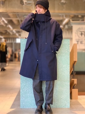 「koe（コエ）のアイテム（帽子）」を使った、Kazumaさん（メンズ・172cm）の冬コーディネート