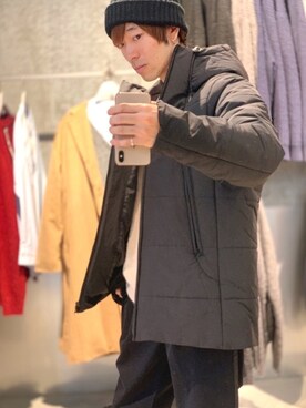 「koe（コエ）のアイテム（帽子）」を使った、Kazumaさん（メンズ・172cm）の冬コーディネート