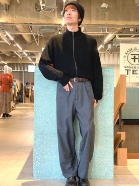 「koe（コエ）のアイテム（帽子）」を使った、Kazumaさん（メンズ・172cm）の冬コーディネート