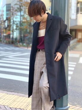 「koe（コエ）のアイテム（ダウンジャケット/コート）」を使った、Kazumaさん（メンズ・172cm）の冬コーディネート