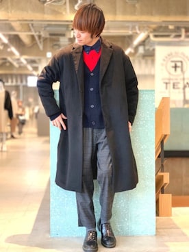 「koe（コエ）のアイテム（ダウンジャケット/コート）」を使った、Kazumaさん（メンズ・172cm）の冬コーディネート