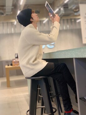 「koe（コエ）のアイテム（帽子）」を使った、Kazumaさん（メンズ・172cm）の冬コーディネート