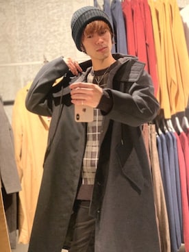 「koe（コエ）のアイテム（帽子）」を使った、Kazumaさん（メンズ・172cm）の冬コーディネート