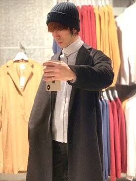 「koe（コエ）のアイテム（帽子）」を使った、Kazumaさん（メンズ・172cm）の冬コーディネート