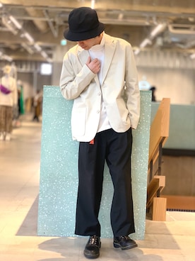 「koe（コエ）のアイテム（帽子）」を使った、Kazumaさん（メンズ・172cm）の冬コーディネート