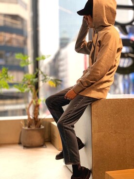 「koe（コエ）のアイテム（帽子）」を使った、Kazumaさん（メンズ・172cm）の冬コーディネート