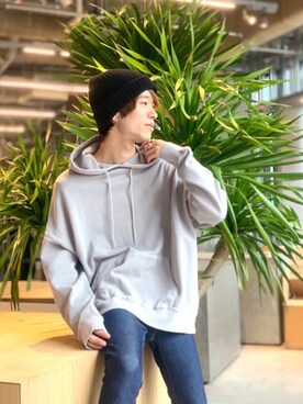 「koe（コエ）のアイテム（帽子）」を使った、Kazumaさん（メンズ・172cm）の春コーディネート