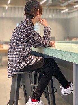 「SEVENDAYS=SUNDAY（セブンデイズサンデイ）のアイテム（シューズ）」を使った、Kazumaさん（メンズ・172cm）の春コーディネート