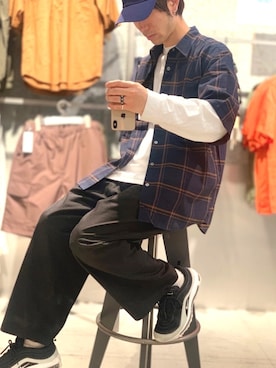「koe（コエ）のアイテム（帽子）」を使った、Kazumaさん（メンズ・172cm）の夏コーディネート