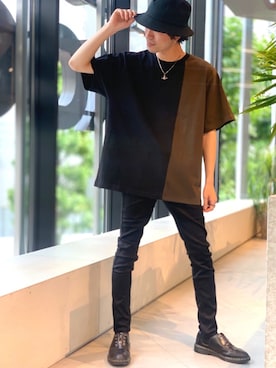 「koe（コエ）のアイテム（帽子）」を使った、Kazumaさん（メンズ・172cm）の夏コーディネート