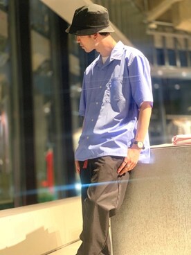 「koe（コエ）のアイテム（帽子）」を使った、Kazumaさん（メンズ・173cm）の夏コーディネート