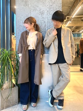 「koe（コエ）のアイテム（その他アウター）」を使った、Kazumaさん（レディース・158cm）の秋コーディネート