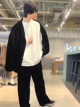 「koe（コエ）のアイテム（ブルゾン）」を使った、Kazumaさん（メンズ・172cm）の秋コーディネート