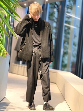 「koe（コエ）のアイテム（ブルゾン）」を使った、Kazumaさん（メンズ・172cm）の冬コーディネート