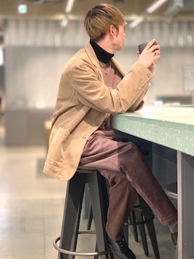 「koe（コエ）のアイテム（ブルゾン）」を使った、Kazumaさん（メンズ・172cm）の冬コーディネート