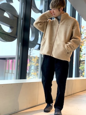 「koe（コエ）のアイテム（ブルゾン）」を使った、Kazumaさん（メンズ・172cm）の冬コーディネート