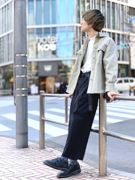 「koe（コエ）のアイテム（ブルゾン）」を使った、Kazumaさん（メンズ・172cm）の冬コーディネート