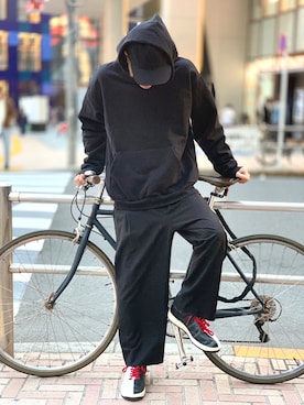 「koe（コエ）のアイテム（帽子）」を使った、Kazumaさん（メンズ・172cm）の春コーディネート