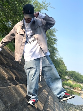 「koe（コエ）のアイテム（ブルゾン）」を使った、Kazumaさん（メンズ・172cm）の春コーディネート