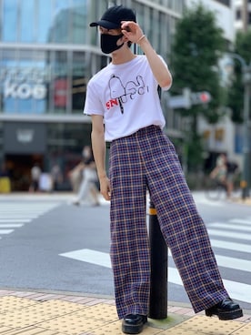 「koe（コエ）のアイテム（帽子）」を使った、Kazumaさん（メンズ・172cm）の夏コーディネート