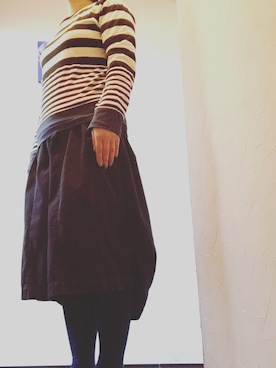 「アイテム（タイツ/ストッキング、ブルー系）」を使った、maruoさん（レディース・152cm）の冬コーディネート