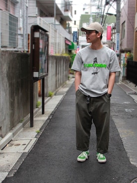「gym master（ジムマスター）のアイテム（帽子）」を使った、YOSHIさん（メンズ・168cm）の春コーディネート