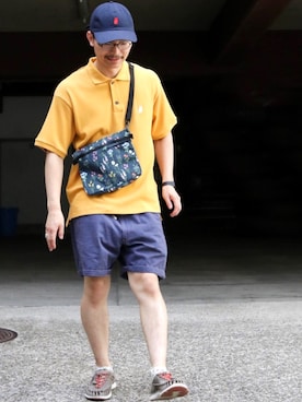 「gym master（ジムマスター）のアイテム（帽子）」を使った、YOSHIさん（メンズ・168cm）の夏コーディネート