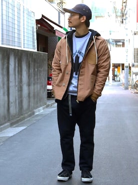 「gym master（ジムマスター）のアイテム（カバーオール）」を使った、YOSHIさん（メンズ・168cm）の秋コーディネート