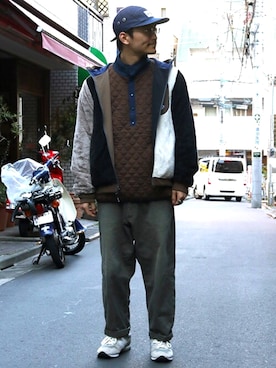 「gym master（ジムマスター）のアイテム（その他アウター）」を使った、YOSHIさん（メンズ・168cm）の冬コーディネート